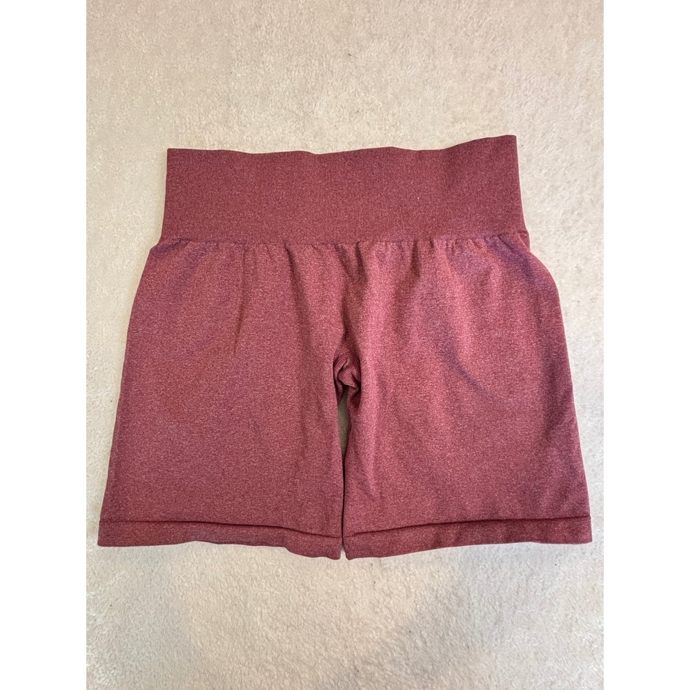 NVGTN Womens Seamless High Waisted Biker Shorts‎ Heather Burgundy Athletic Gym S
